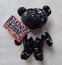 Father Time Bear Grateful Dead Beanie Collectible Plush Doll Black Music Tour