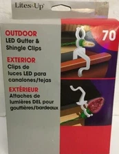 LITES UP~BOX OF 70 GUTTER/SHINGLE LIGHT CLIPS Outdoor C7,C9,LED & Mini-SHIP N 24