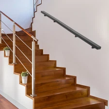Rectangle Stair Railing Kit, Stainless Steel Indoor&Outdoor Staircase Handrail