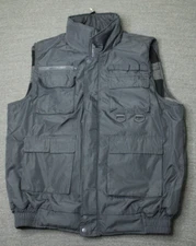 Original Deluxe Fleece Flannel Lined Vest Mens Large Blue Pockets Heavy Thick