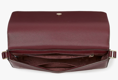 Kate Spade Staci Fioletowa skórzana klapa Torba na ramię Grenache Torebka KF371 Fabrycznie nowa z metką 329 USD - Zdjęcie 4 z 9