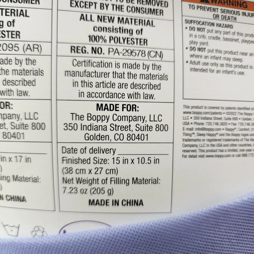 Boppy Full Body Side Sleeper Pillow For Pregnancy & Postpartum, White/Gray - Image 4 of 4