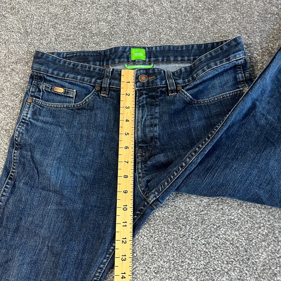 Hugo Boss Mens Jeans Slim Fit Stretch Dark Blue Wash Zip Fly Delaware