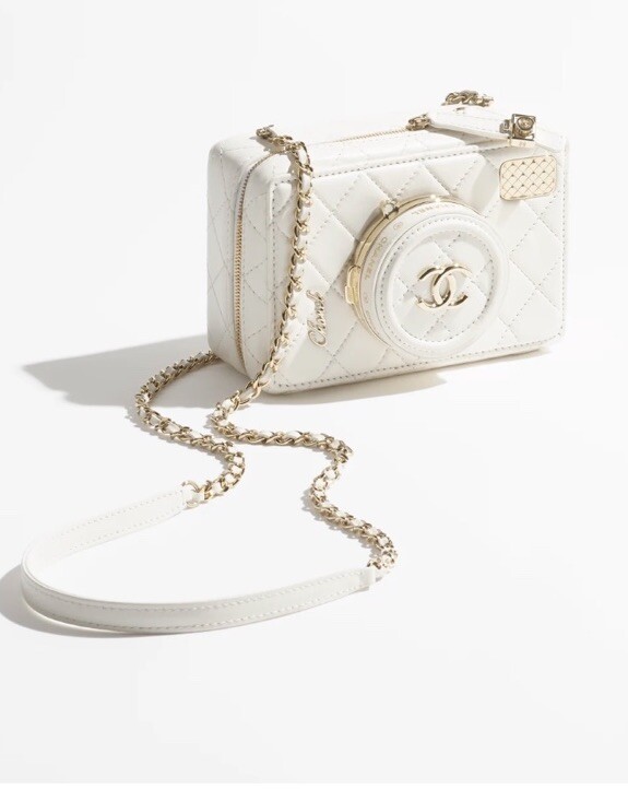 New 24S Chanel Collectible Runway Camera White Mirror Crossbody