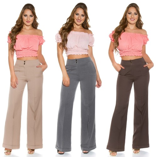 Women's wide leg Work Trousers Straight 