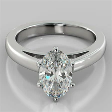 Dazzling Oval Cut White 5.10CT Sapphire Simple Design Promise Ring For Woman