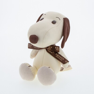 Peanuts SNOOPY Chocolat Leather Plush toy Brown & White Japan New