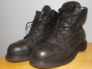 black red wing work boots