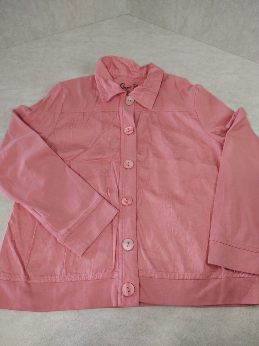 Onque Casuals Women's XL Pink Button Up Casual Jacket Pre-owned