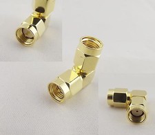 1x SMA Male Plug To RP-SMA Male Jack Right Angle Elbow 90  RF Adapter Connector