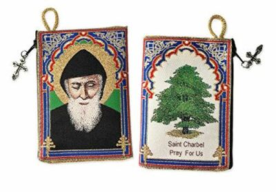 Alexandra Int'l Saint St Charbel Sharbel Icon Sacred Image Tapestry Pouch 5 3/8