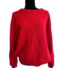 Knit vintage pullover sweater red M