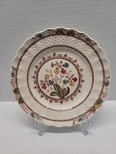 Copeland Spode's Cowslip Bread Butter Plate Wicker Basket Weave 6.5" Round