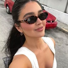 Vintage Oval Sunglasses Women New Trendy Punk Style Frame Shades Fashion Luxury