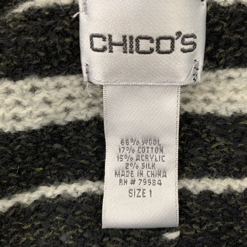 Chico’s Damengröße 1 vorne offen Strickpullover Wollmischung schwarz kaskadengrob - Bild 5 von 7