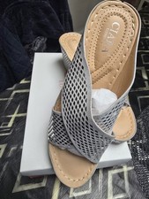 Silver Wedge Heel Shoes Size 40