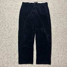 Polo Ralph Lauren Andrew Pant Navy Blue Corduroy Pleated Trousers Mens 36x30