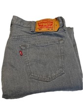 Levis 501 Shrink To Fit Button Fly Jeans Color Silver Gray Rigid 1403 Size 38/30