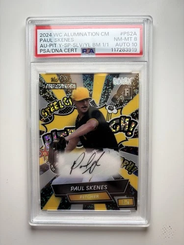 2024 WC ALUMINATION CM PAUL SKENES ROOKIE AUTO  AU-PIT Y-CR-BYS BM 1/1 PSA 9