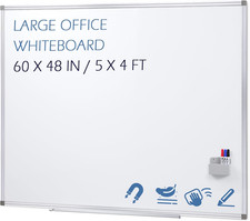 SWANCROWN 60" x 48" Magnetic Dry Erase Board for Office, School Home