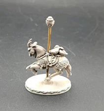 Vintage Hudson Fine Pewter Carousel Goat & Ducks Figurine 3" - #3285 USA 1984