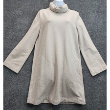Garnet Hill Womens Beige Cowl Neck Pocket Tencel Blend Minimalist Dress Size S
