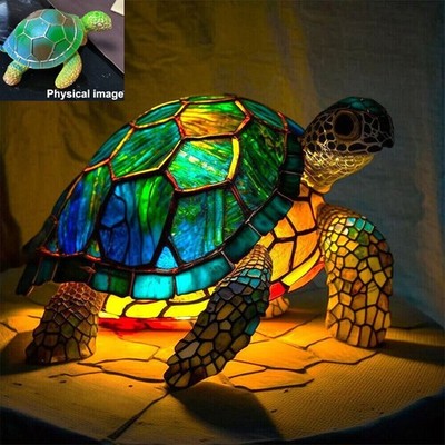 3D Animal Table Lamp Series Stained Glass Stained Night Light Retro Desk Lam US