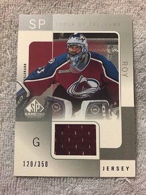 2001-02 SP Game Used PATRICK ROY Tools Of The Trade GU #d/350 Colorado Avalanche