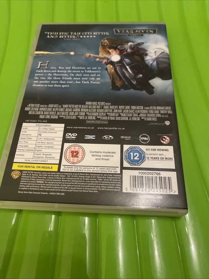 Harry Potter and the Deathly Hallows - Part 1 DVD Daniel Radcliffe (2011) - Image 3 of 3