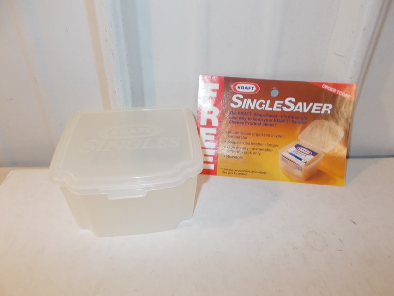 NEW Kraft Cheese Singles SAVER Plastic Storage Container Hinged Reusable VINTAGE