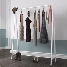 White Metal Clothes Racks Garment Rack, Modern White Clothing Rack Free Stand...