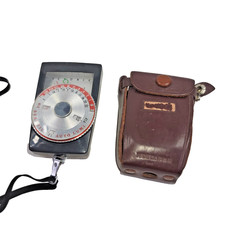 Vtg Sekonic Auto-Lumi Model 86 Light Meter w/ Leather Case Japan NOT WORKING