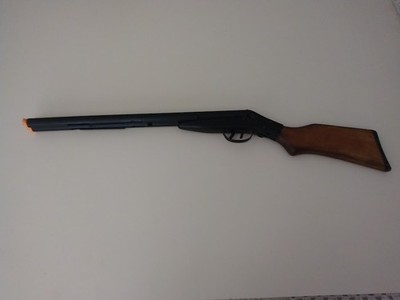 Vintage Wyandotte Double Barrel Wood Metal Pop Cork Toy Gun Rifle