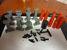 Vintage 1960's , 1/32 /Strombecker Slot Car Track Supports, Pylons, clips lot