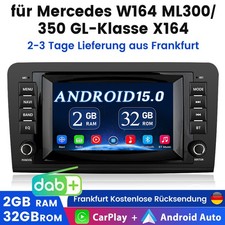 DAB+ Android 15 Autoradio Mercedes ML/GL-Klasse W/X164 Navi 32GB GPS RDS CarPlay DAB+ Android 15 Autoradio Mercedes ML/GL-Klasse W/X164 Navi 32GB GPS RDS CarPlay