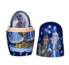2025 Solomon Islands Father Frost & Snow Maiden 1 oz Silver in Nesting Doll NEW