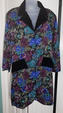 Victoria's Secret Vintage Gold Label dark floral and velvet robe night M/L AA08