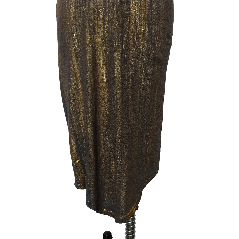 Raquel Allegra Metallic Tank Midi Dress Size S 4 Sleeveless Gold Sparkle - Image 4 of 4
