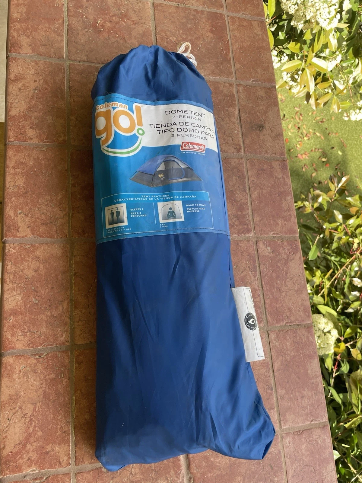 Coleman Go! Dome Tent 2-Person Blue Dome Tent Room to Move 7x5 ft 3 ft High
