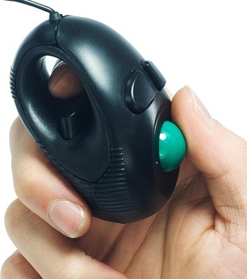 YUMQUA Finger Mouse, Handheld Trackball Mouse Fingertip Mini 4D USB black 