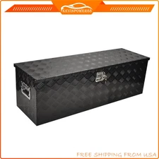 48"x15x15" inch Aluminum Tool Box Truck Trailer Pickup Bed Storage Toolbox+Lock