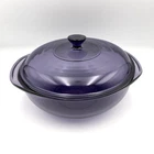 Vintage Pyrex 024 Originals Amethyst Purple 2 Qt Round Covered Casserole USA
