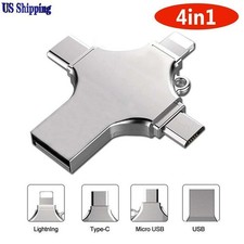 1 T 256G USB3.0 Flash Drive 4in1 Memory Stick Storage Pen for iPhone OTG Android