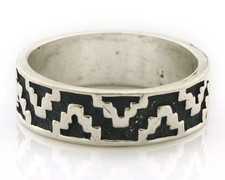 Navajo Tribal Band Ring Sterling Silver Vintage Artist Size 9.0