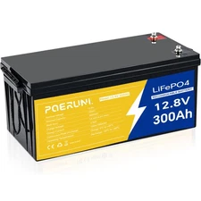 12V 300Ah LifePo4 Lithium Iron Battery Deep Cycles 200A BMS for Solar Panels RV