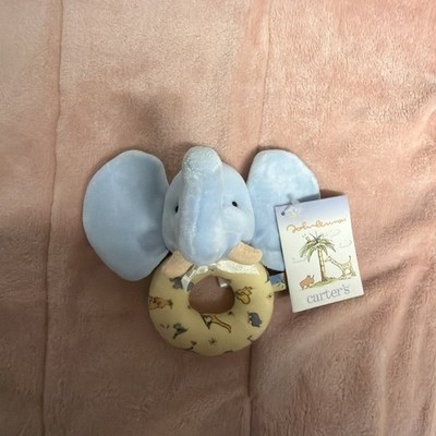 Carters John Lennon Elephant Plush Baby Rattle Stuffed Toy Real Love W Tag