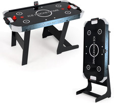 GYMAX Foldable Air Hockey Table, 56 Inch Arcade Style Air Hockey Game Table with