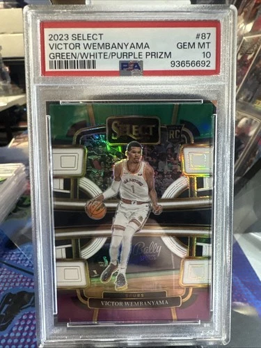 VICTOR WEMBANYAMA 2023 Panini Select Green/White/Purple Prizm (RC) PSA 10 GEM