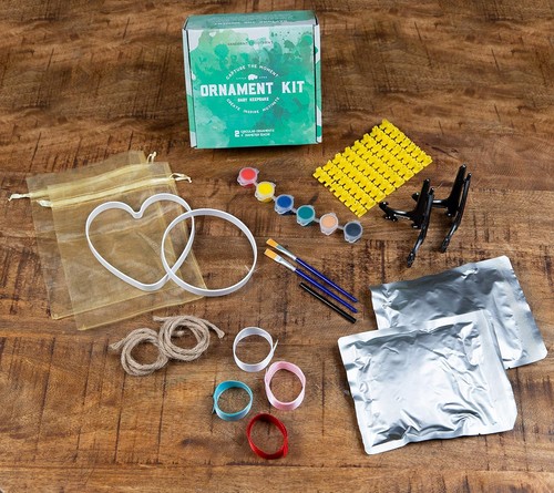 Baby Ornament Keepsake Kit Newborn Bundle 2 Easels 4 Ribbons & Letters Handprint - Picture 7 of 9