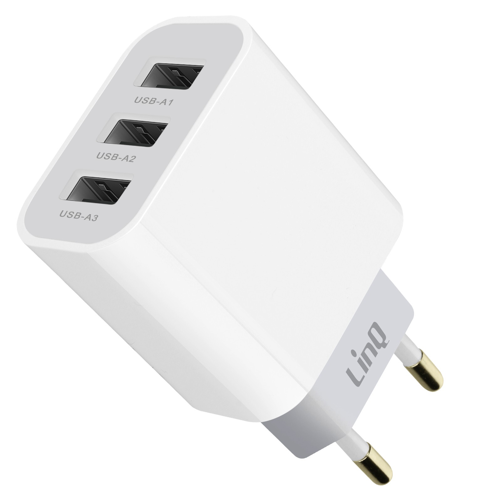 Chargeur secteur LinQ 3 ports USB puissance 15.5W avec distribution d'énergie stable